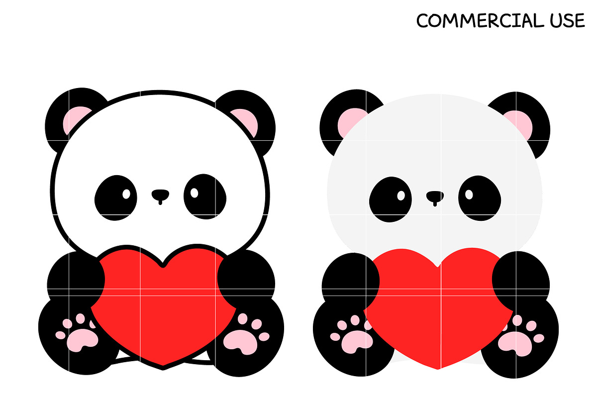 Cute Panda with Heart SVG, an Illustration by TheHitShop (Photo 2 of 10)