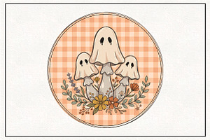 Mushroom Ghost Halloween PNG, a Work Illustration by CraftArtStudio