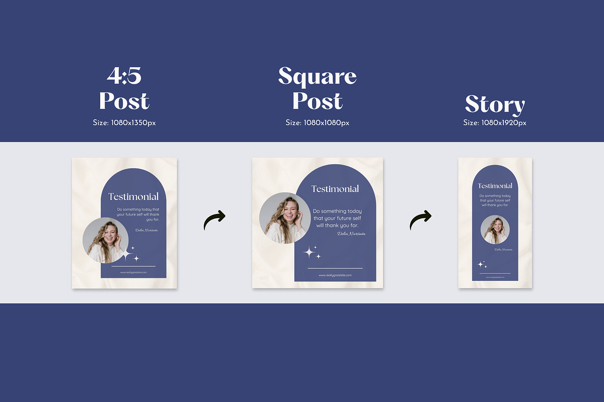 Blue Instagram Post & Story Template, a Social Media Template by Studio DigiCraft (Photo 3 of 7)