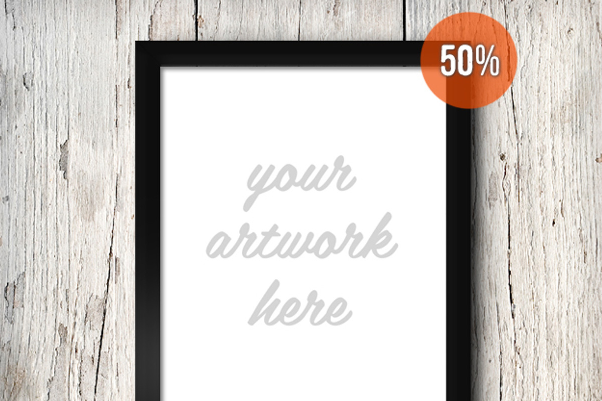 Picture in black frame mockup (.psd), a Print Template by Frisk Shop (Photo 5 of 5)