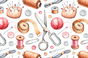 Hand drawn sewing tools, a Texture Illustration by Sundra (Thumbnail 7 of 8)