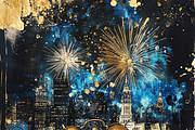 New Years Midnight Fireworks Journal, a Background Graphic by Printable Treasure (Thumbnail 3 of 3)