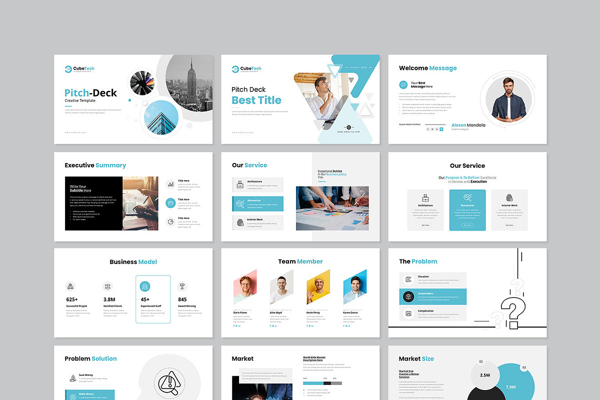 Pitch-Deck Presentation Template, a Presentation Template by GenerousArt (Photo 7 of 8)