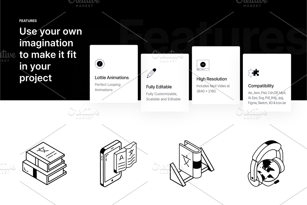 Isometric Translation Icon Set, an Icon by Vectors Market (Photo 3 of 7)