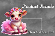 Watercolor Cute Pink Cows clipart, a Seasonal Illustration by Craft Nest (Thumbnail 5 of 6)