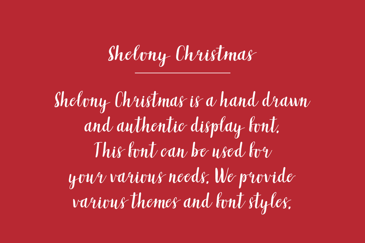 Shelony Christmas Font, a Handwritten Font by Iqsiart Studio (Photo 4 of 6)