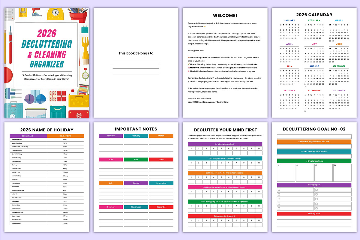2026 Decluttering & Cleaning Planner