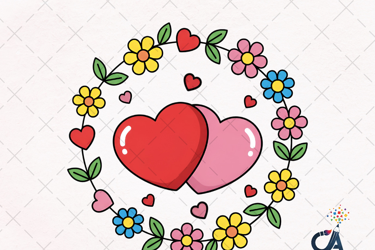 Valentine Heart & Floral Png, an Illustration by Creative Art (Photo 1 of 6)