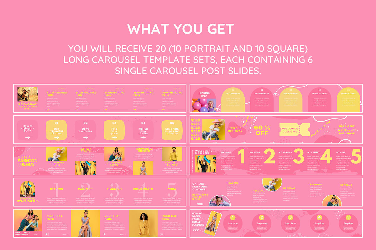 Colorful Instagram Carousel Bundle