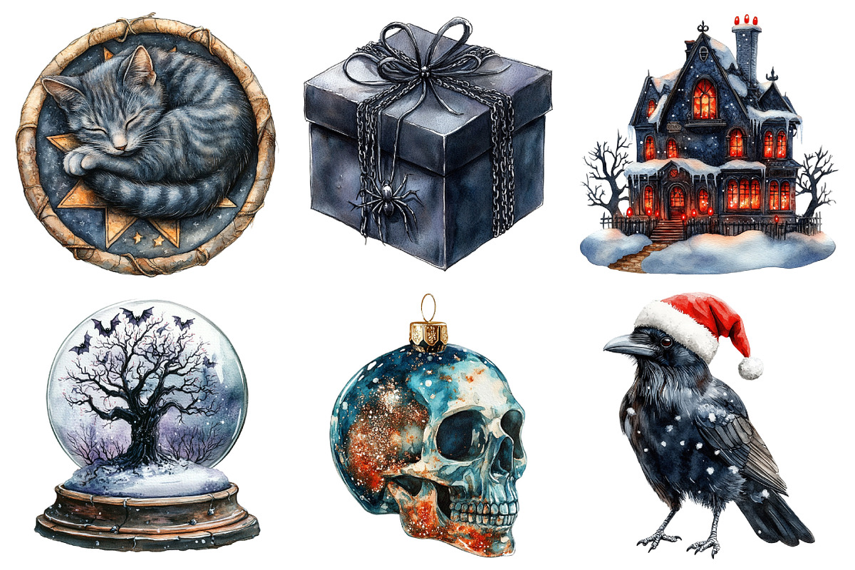Goth Christmas Bundle, an Illustration by Daily.Designs (Photo 4 of 4)