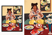 Food Lover x2 Posters Prints, a Food Illustration by Phathudesignsshop (Thumbnail 2 of 3)