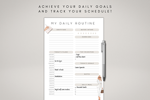 Editable Daily Planner Pages Canva