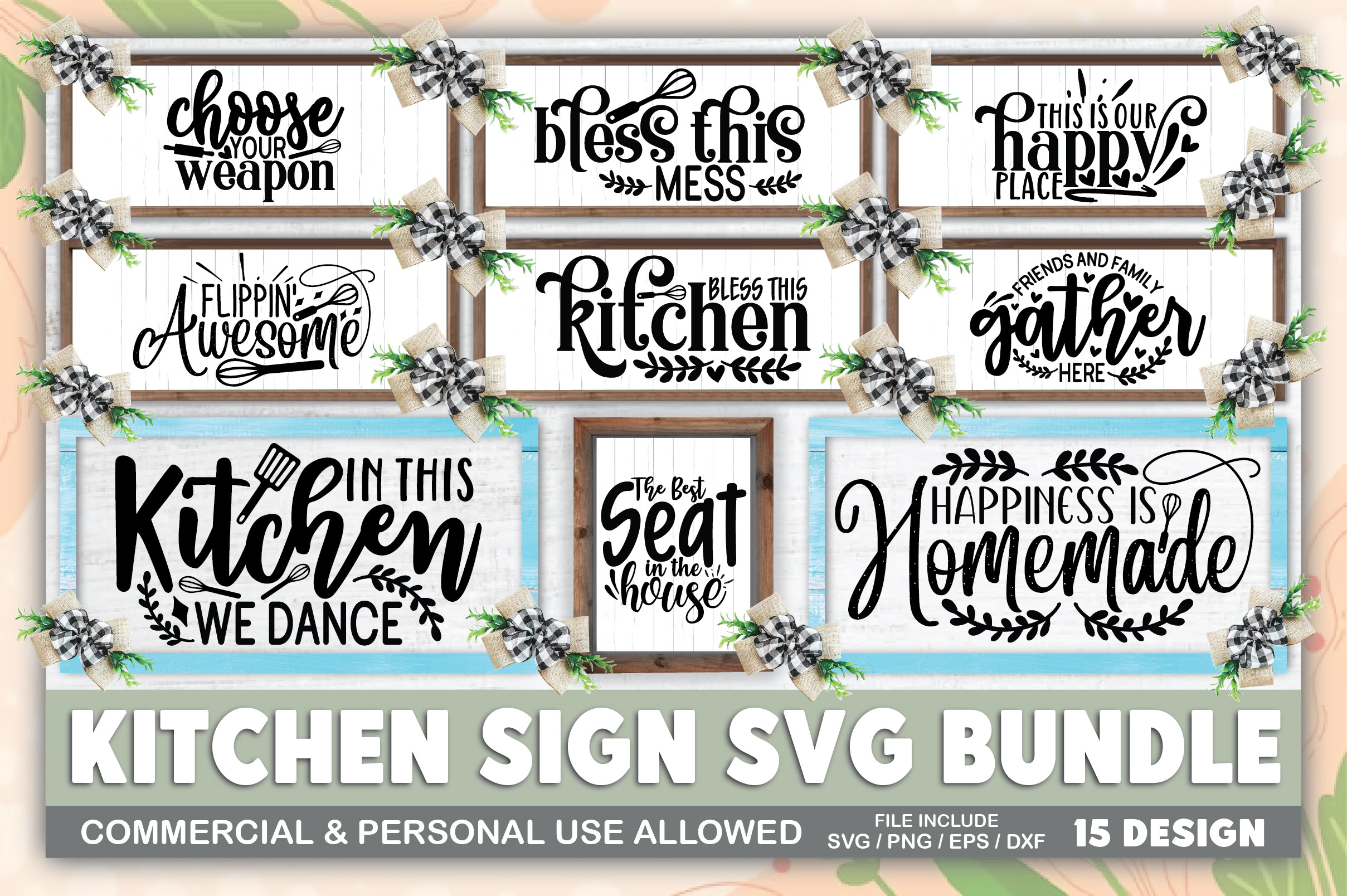 Kitchen Sign SVG Bundle, a Graphic by crafthome