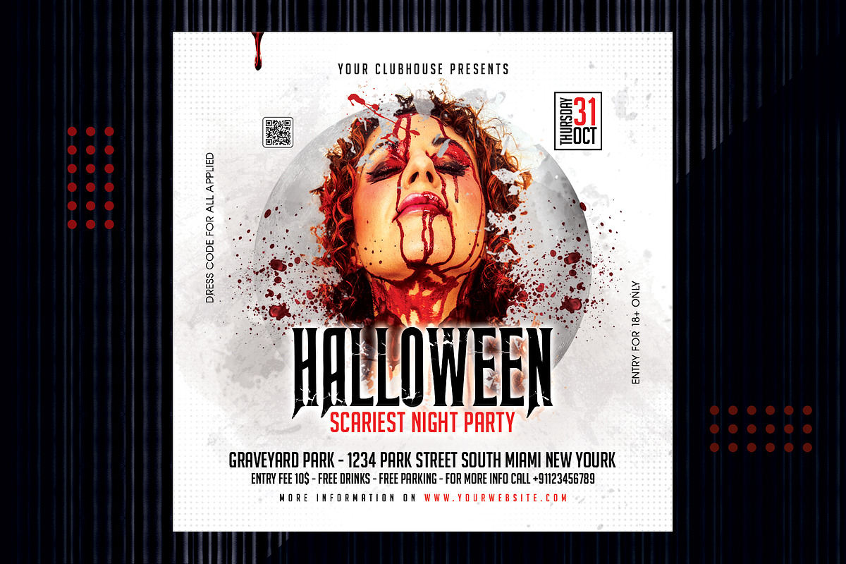 Halloween Flyer Template, a Templates & Theme by MithilaCreation (Photo 3 of 6)