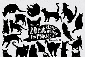 Black Cat Procreate Stamp Brushes