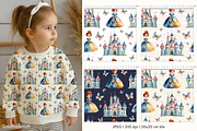 Fairytale Princess Pattern & Clipart, a Person Illustration by GoldmoonUA (Thumbnail 2 of 5)