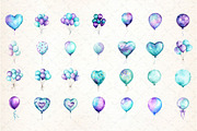 Aqua and Purple Balloons Clipart, an Illustration by DreamCafeArt (Thumbnail 2 of 7)