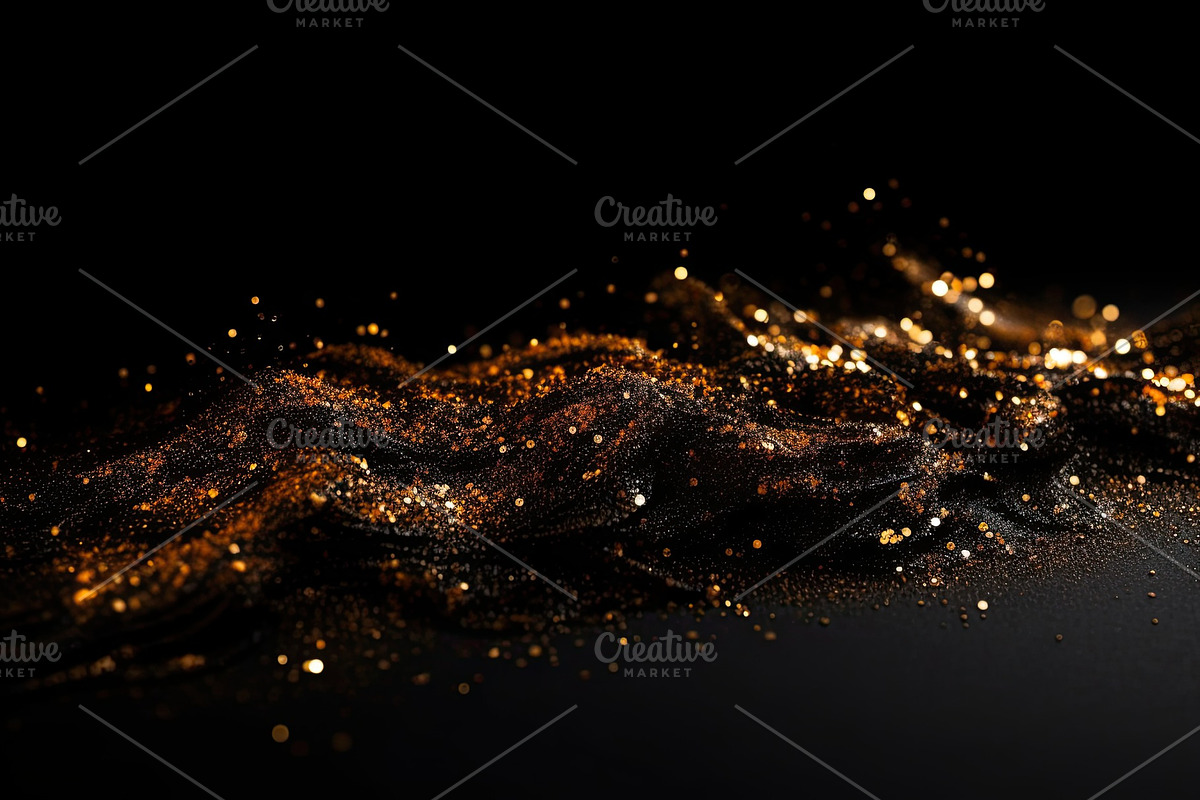 Gold glittering star magic dust and coins on background. Generative AI, a Person Illustration by José Manuel Gelpi