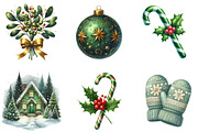 Green Christmas Sublimation Clipart, an Illustration by DreamArtGraphic (Thumbnail 3 of 5)