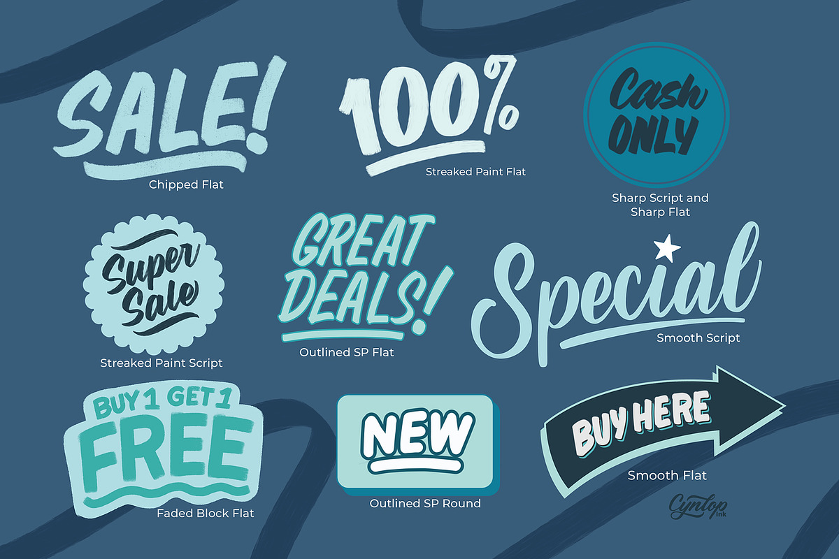 Procreate Sign Painting Brush Pack, a Brush Add-On by Cynlop Ink (Photo 4 of 7)