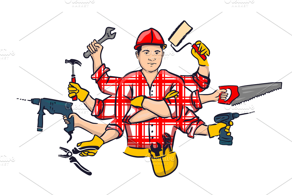 Technical repair. Banner call, a Person Illustration by Nenahliadava Design