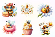 Cute Bee Summer Watercolor Clipart, an Illustration by CreationArt (Thumbnail 7 of 9)