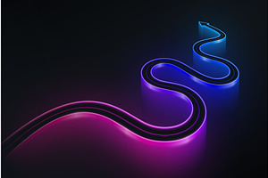 Winding bright light road concept on, an Illustration by RevelStockart