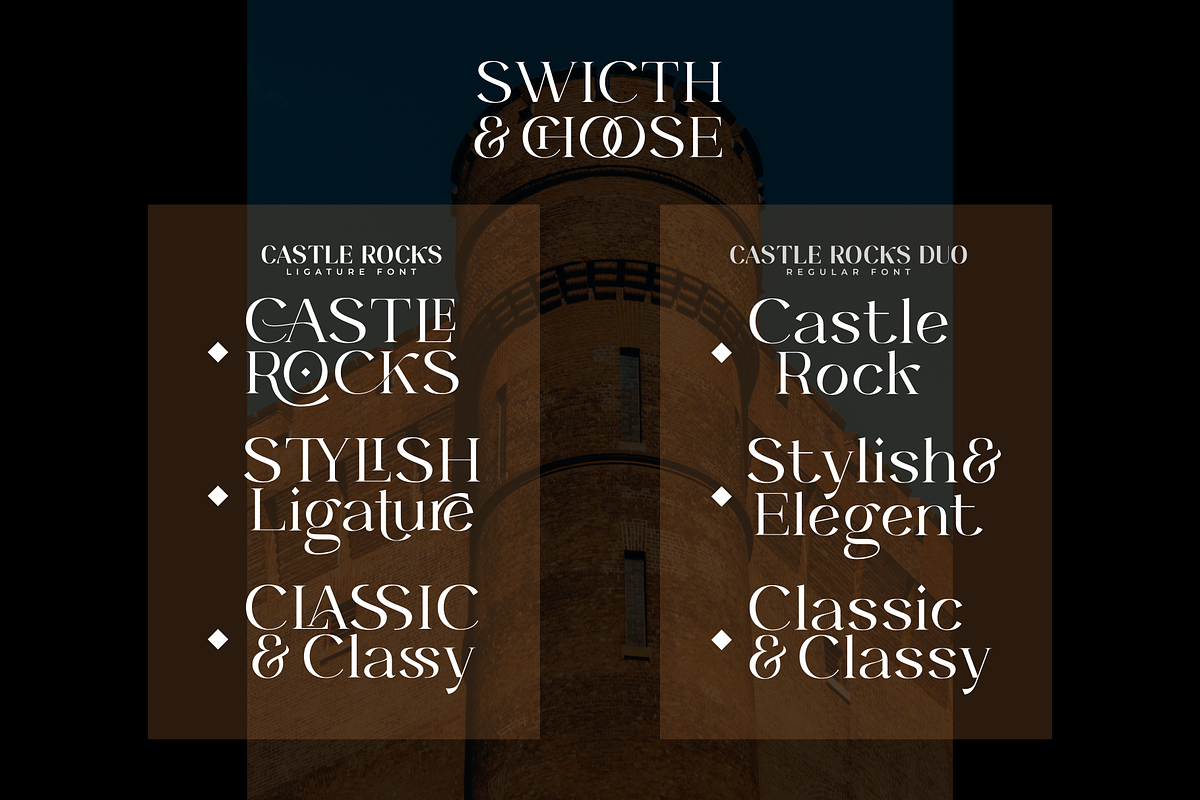 CASTLE ROCKS DUO - Ligature Font, a Serif Font by Java pep (Photo 2 of 15)