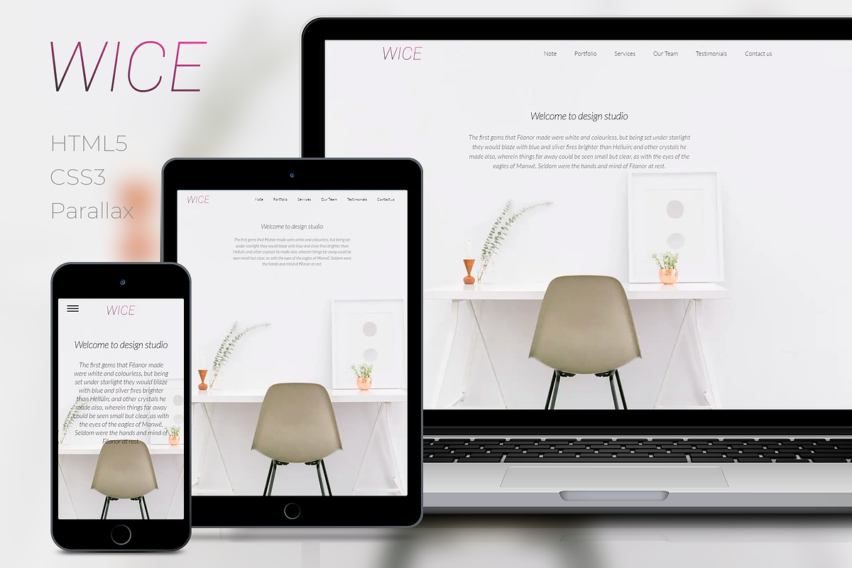 WICE - Design Studio Portfolio, a HTML Template by Fastredesign (Photo 1 of 3)