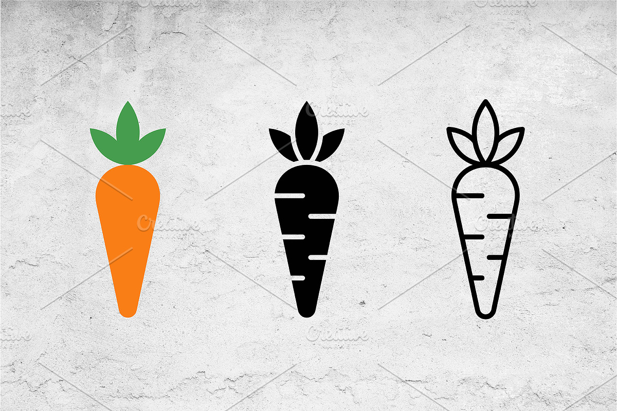 Carrot Vegetable Icon Set Vector, an Outline Icon by Artonix (Photo 2 of 2)