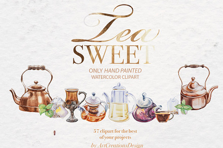 Watercolor Sweet Tea Clipart Set