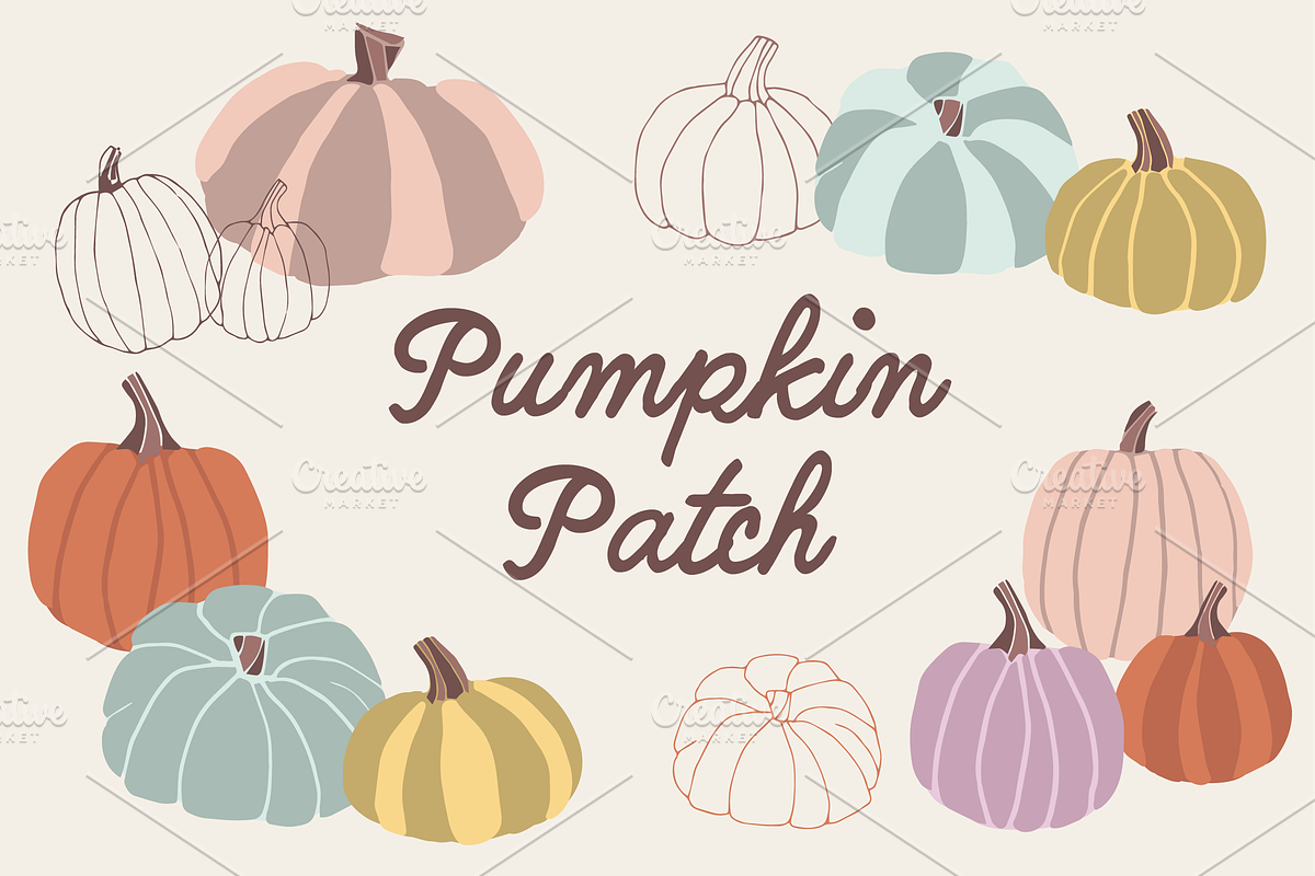 Pumpkin Patch - 13 png images, an Illustration by Little Adventure Shop