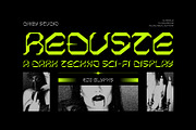 Reduste – Dark Techno Sci-Fi Font, a Sans Serif Font by Drizy (Thumbnail 1 of 10)