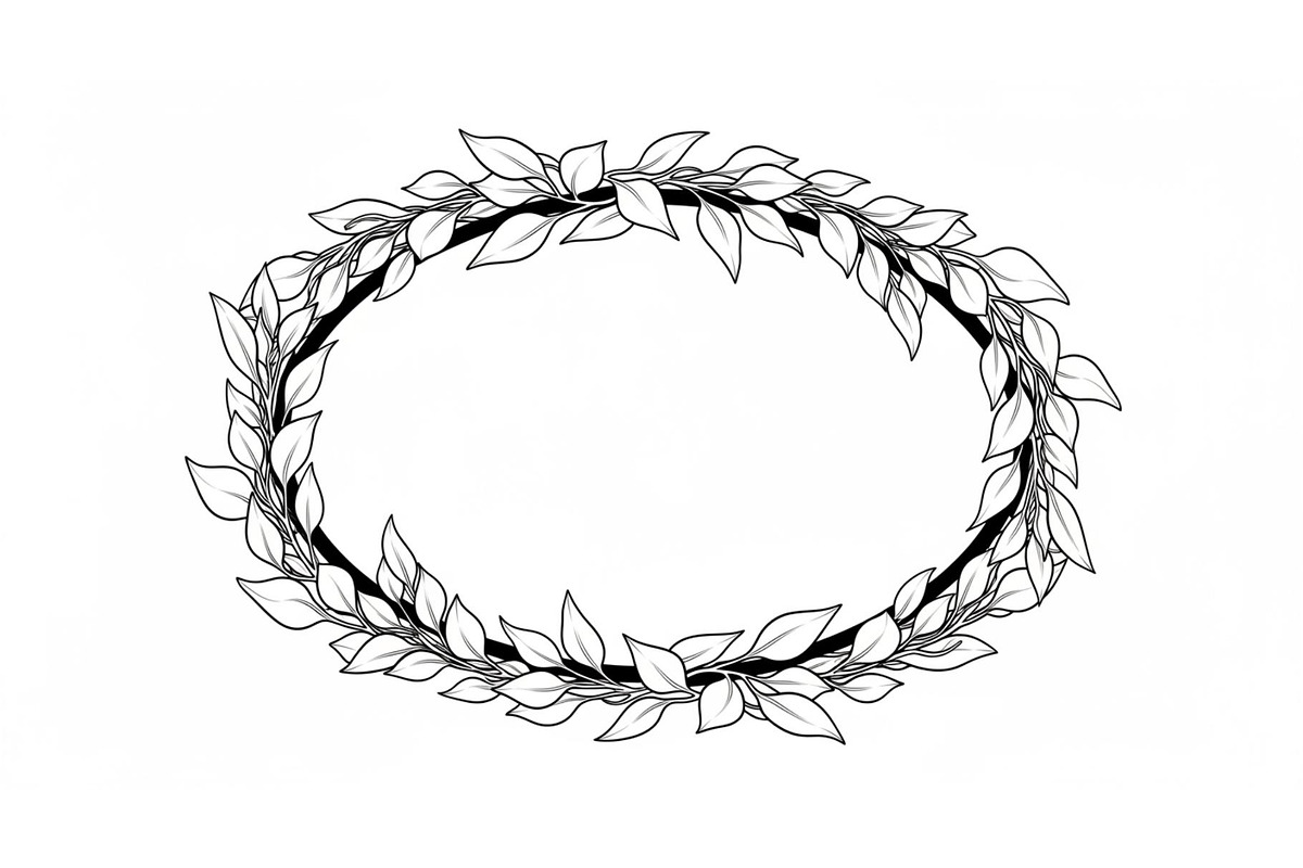 Botanical Oval Wreath Frame Bundle, an Illustration by Designer_Momina (Photo 48 of 51)