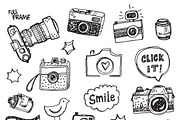 Retro photo doodles set + pattern, an Illustration by Hala (Thumbnail 3 of 4)