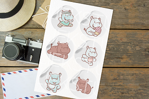 Hippo Procreate Stamp Brush Set