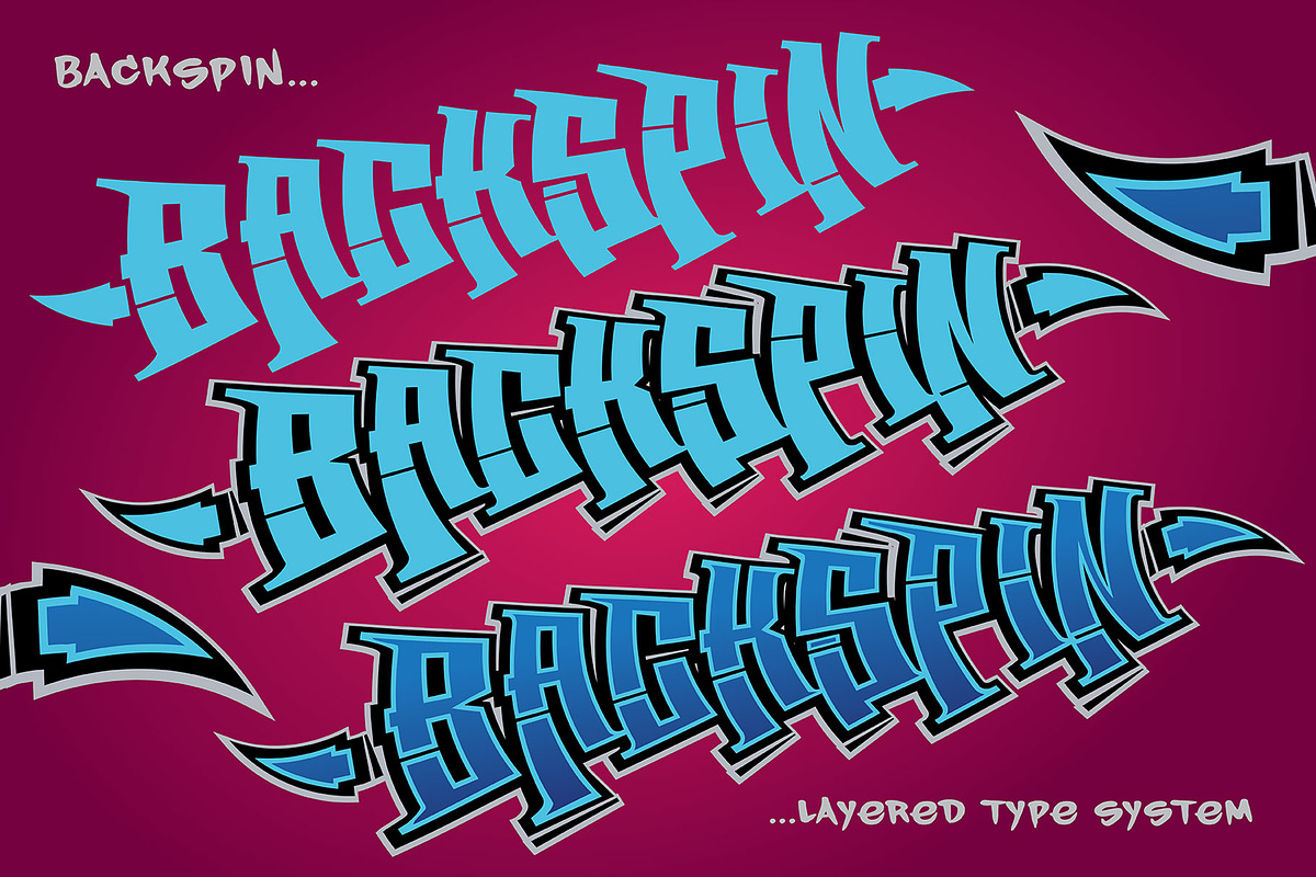 BackSpin Graffiti Font Family, a Font by Graffiti Fonts® (Photo 3 of 4)