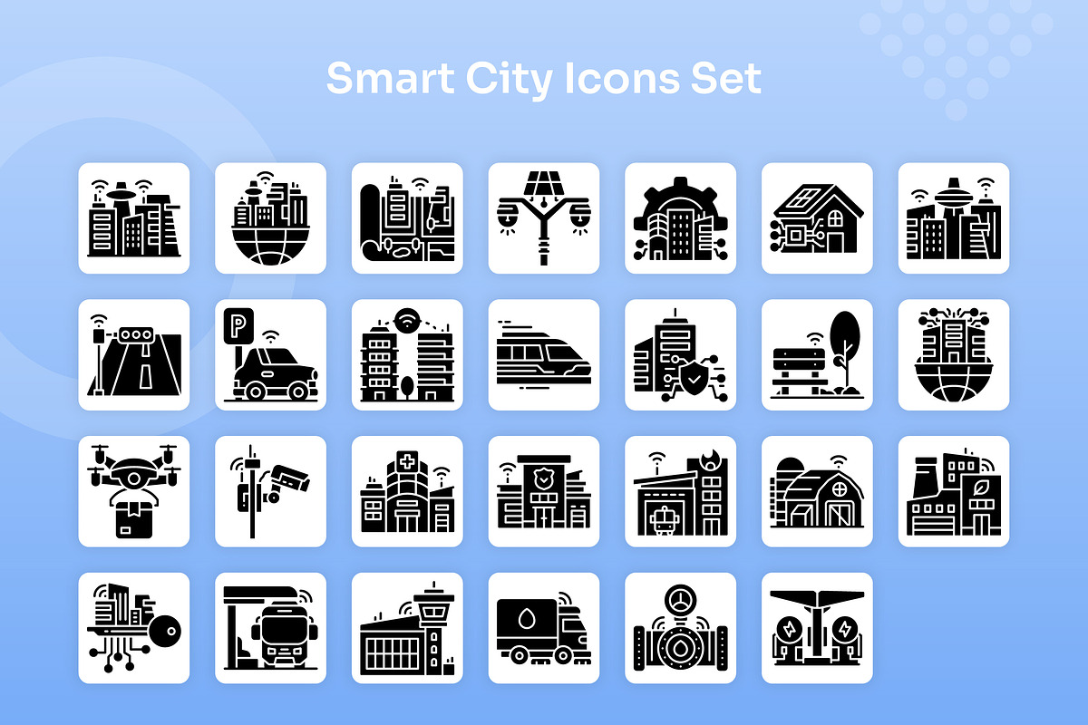 Smart City Icons Set - Glyph, a Solid Icon by Kmg Design (Photo 2 of 2)