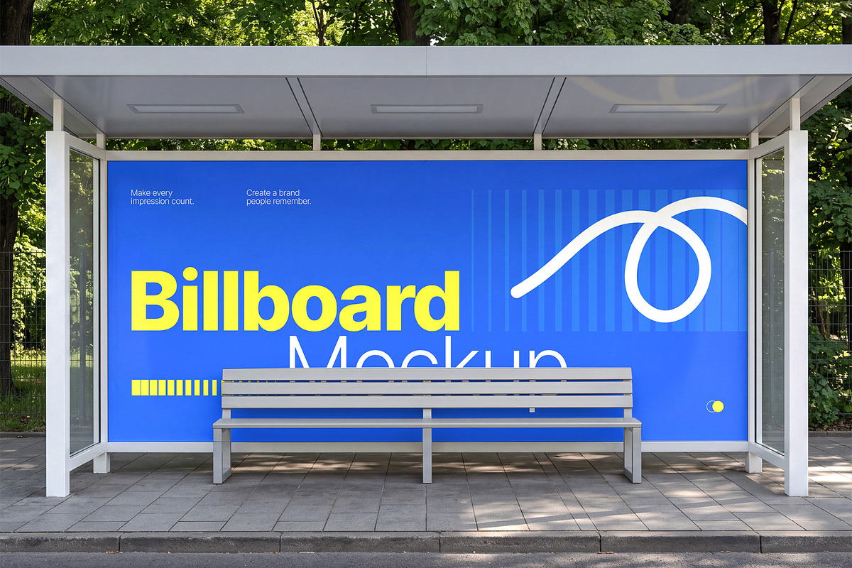 Bus Stop Billboard Mockup Template, an Advertising Mockup by graphypix (Photo 1 of 4)