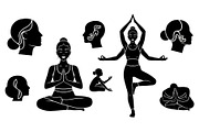 Yoga Meditation Silhouette Vector Bu, an Illustration by Artivon (Thumbnail 9 of 40)