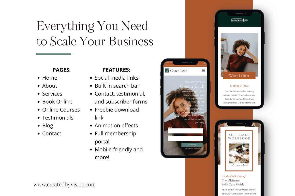 WIX Website for Coaches, a Wix Template by CreatedbyVision LLC (Photo 5 of 9)