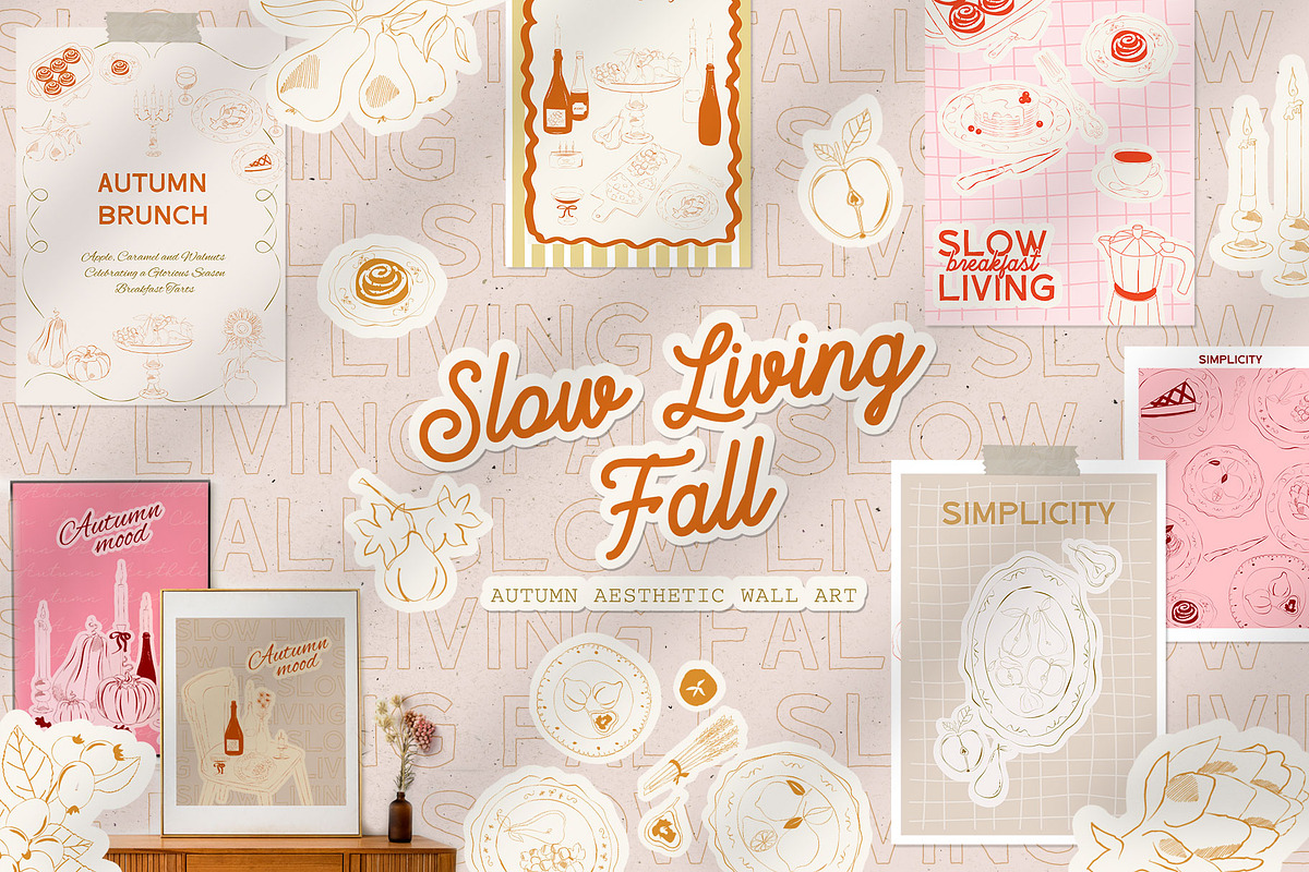 Slow Living. Fall posters collection, a Decorative Illustration by Mio Buono (Photo 1 of 13)