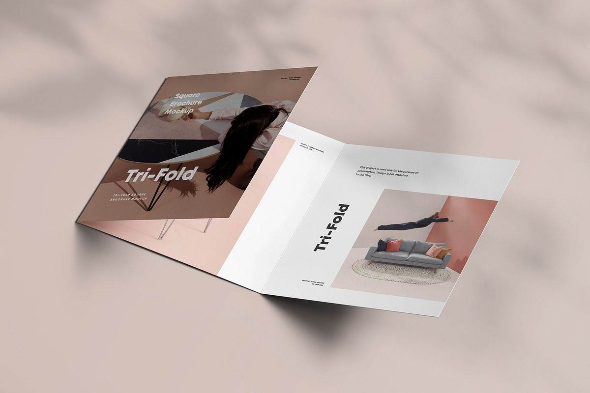 Tri-Fold Square Brochure Mock-up, an Advertising Mockup by Yogurt86 (Photo 10 of 16)