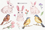 SALE! Fluffy Creatures - Watercolor, a Decorative Illustration by Irina Diasli (Thumbnail 2 of 15)