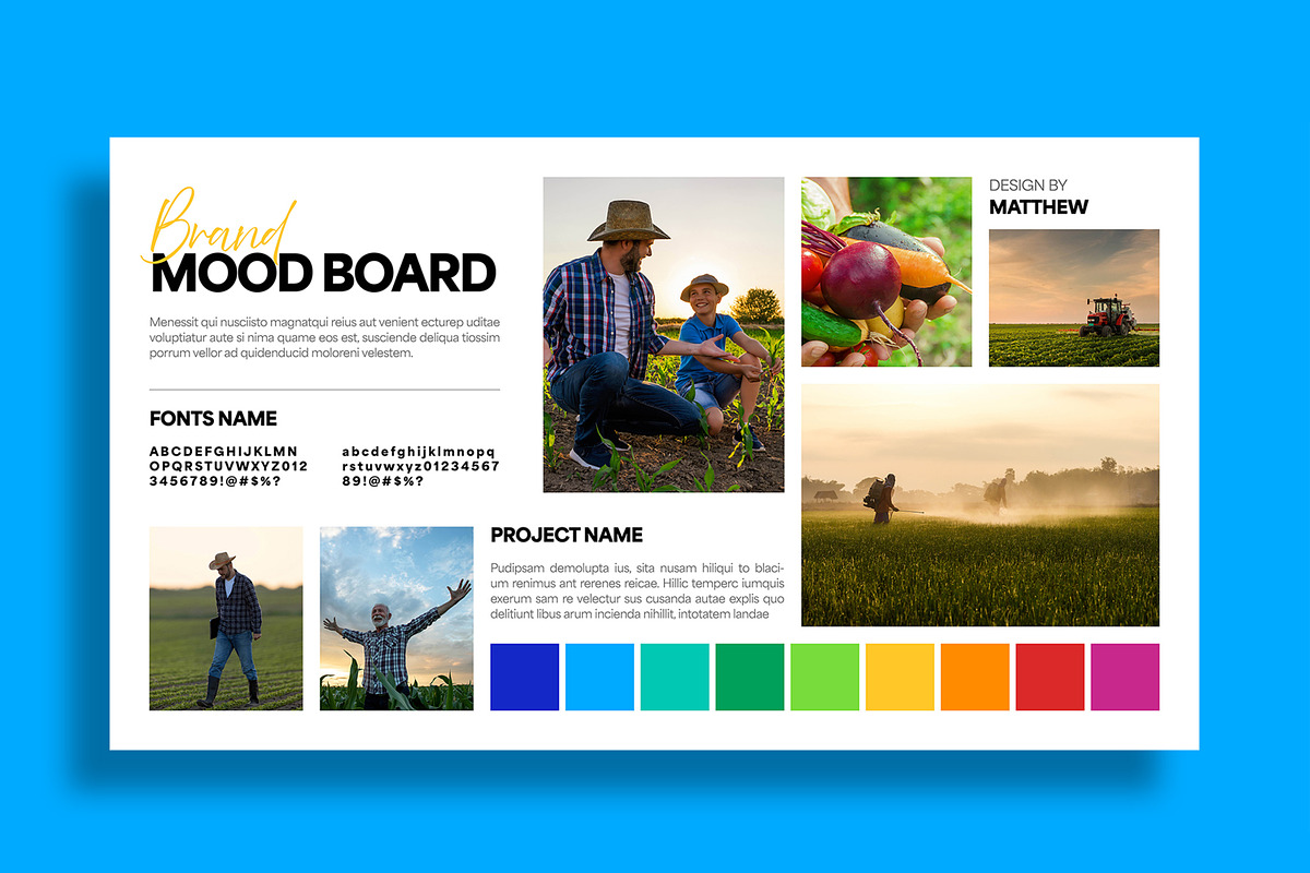 Colorful Mood Board Presentation, an UI Kit Template by MightyDesign (Photo 4 of 8)