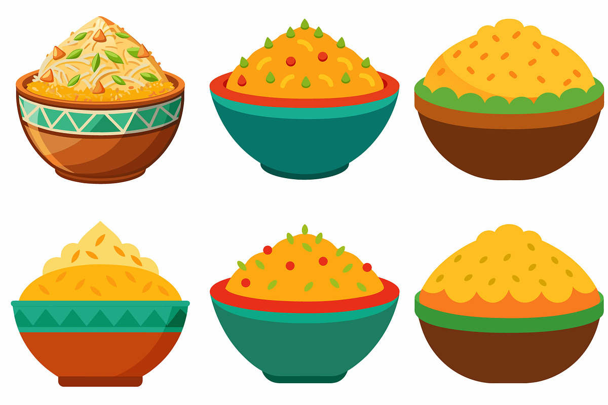 Colorful Rice Dishes in Bowls, an Object Graphic by Billah Hub