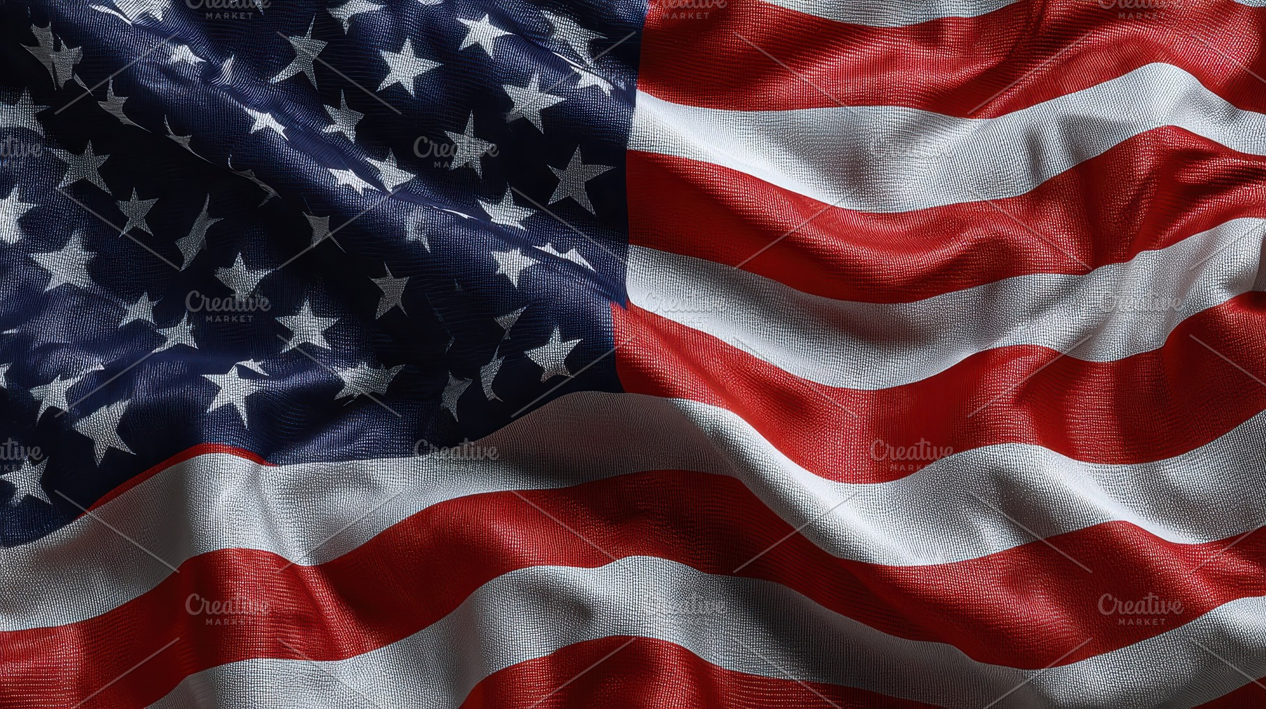 United States flag waving in the win, a Photo by Pavel_design