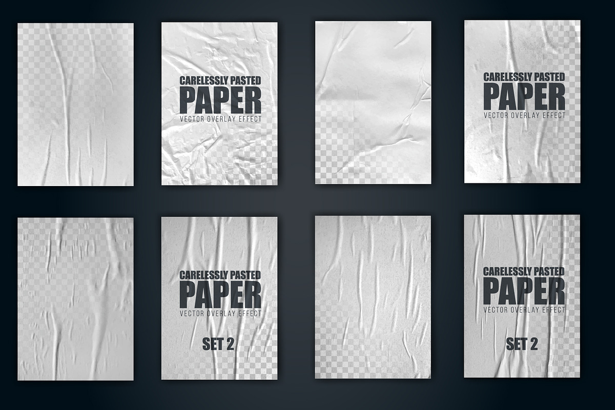 Crumpled paper - Vector set, a Texture Graphic by ArtemKovalenco (Photo 2 of 4)