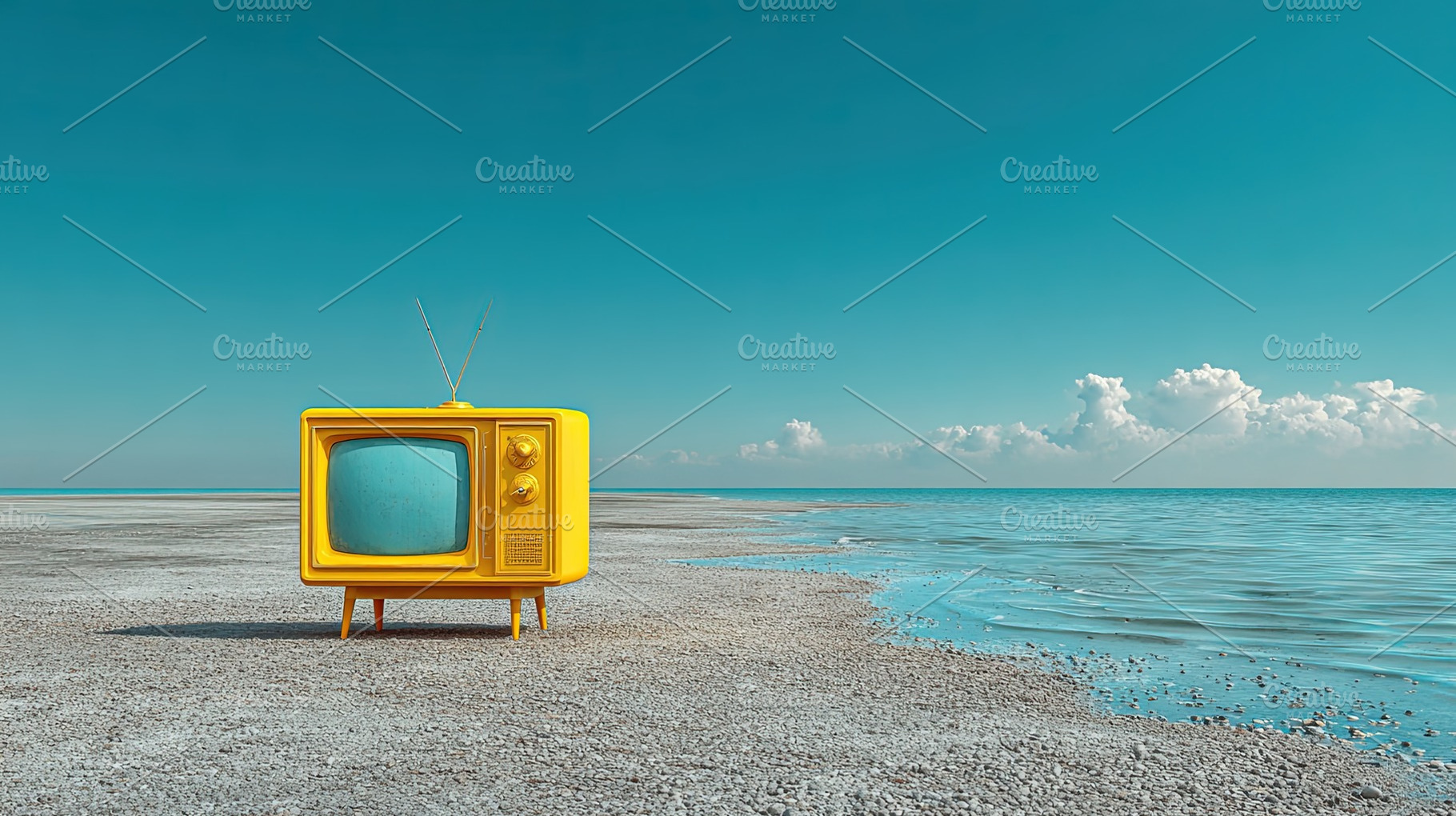 Vintage TV on Beach Shore, a Technology Photo by Ales Munt
