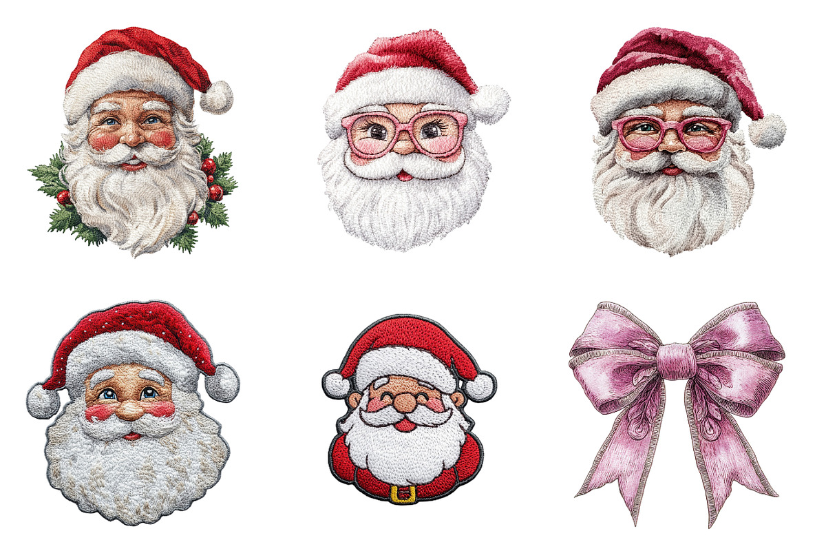 Pink Girly Christmas Embroidered PNG, an Illustration by SinaCreation (Photo 3 of 7)